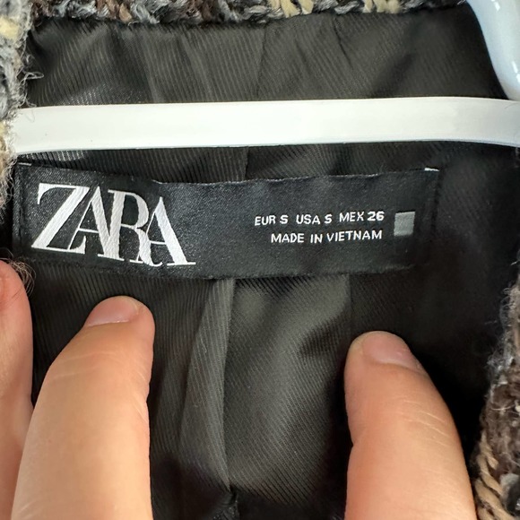 Zara Double Breasted Plaid Blazer Small - Picture 7 of 15